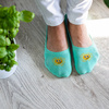 Zielone stopkii do mokasynek ze słońcem z silikonem