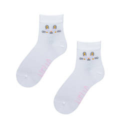 Białe skarpetki z królikiem