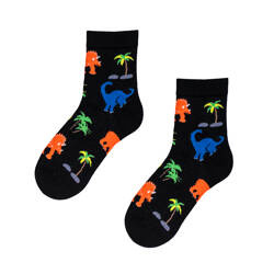 Czarne skarpetki w dinozaury