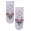 Białe skarpetki dziewczęce w serca z myszką