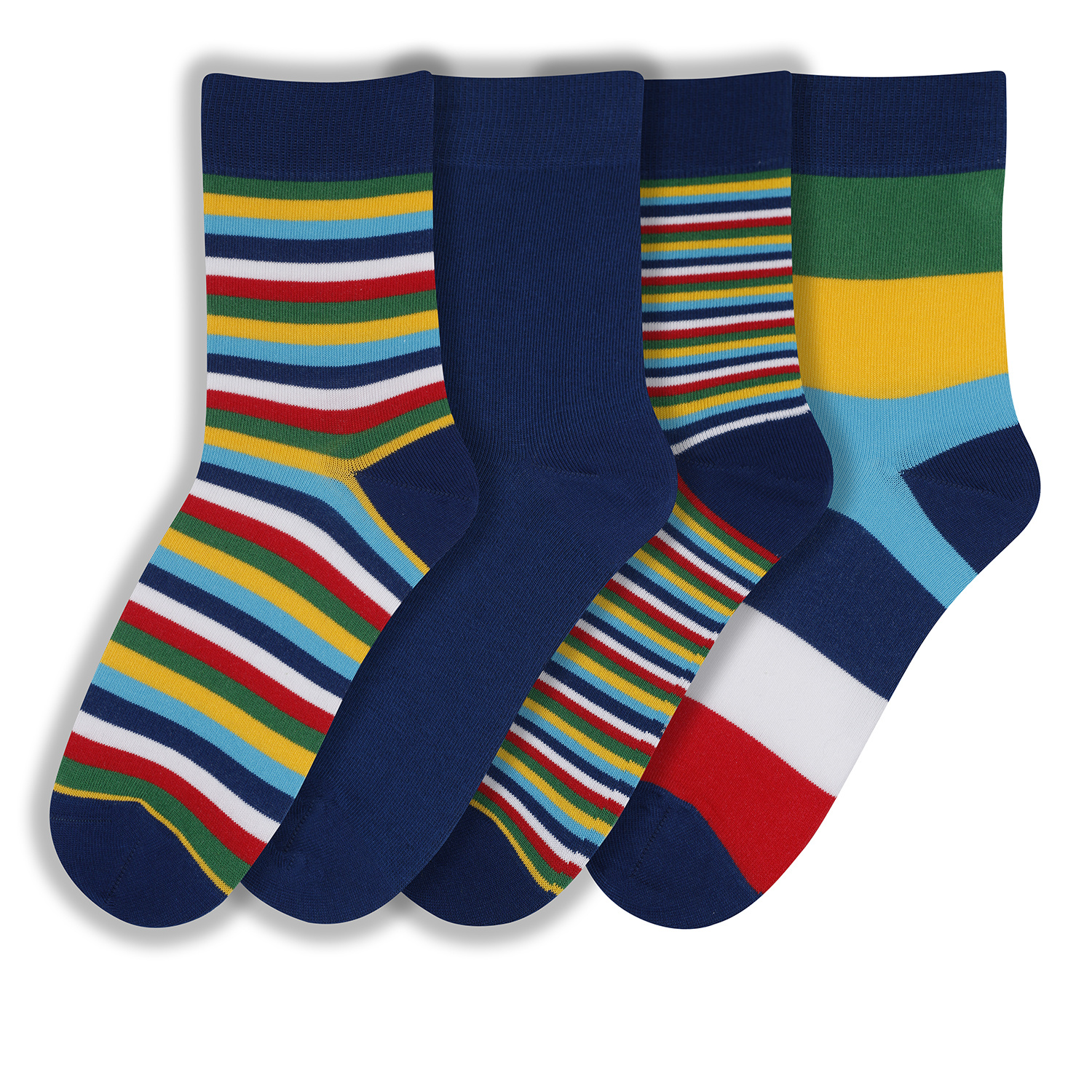 Cztery różnokolorowe skarpety do miksowania