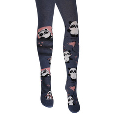 Granatowe rajstopy dziewczęce z pandami