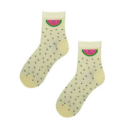 Żółte skarpetki z arbuzem