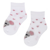 Białe skarpetki dziewczęce w serca z myszką