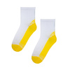 Sportowe skarpetki białe z żółtą wstawką Ag+