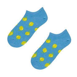 Niebieskie stopki damskie w cytryny