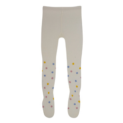 Kremowe rajstopy dziewczęce w kółka